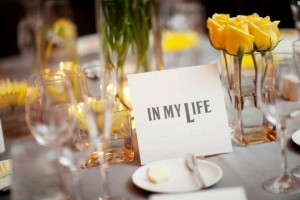 Wedding Top Table Set With Beatles Lyric Cards