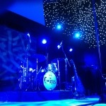 The Cheatles Beatles Tribute Band drum kit on stage at The Sands Blackpool