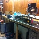 A 1963 vox ac30 being serviced on the bench by Mike Handley
